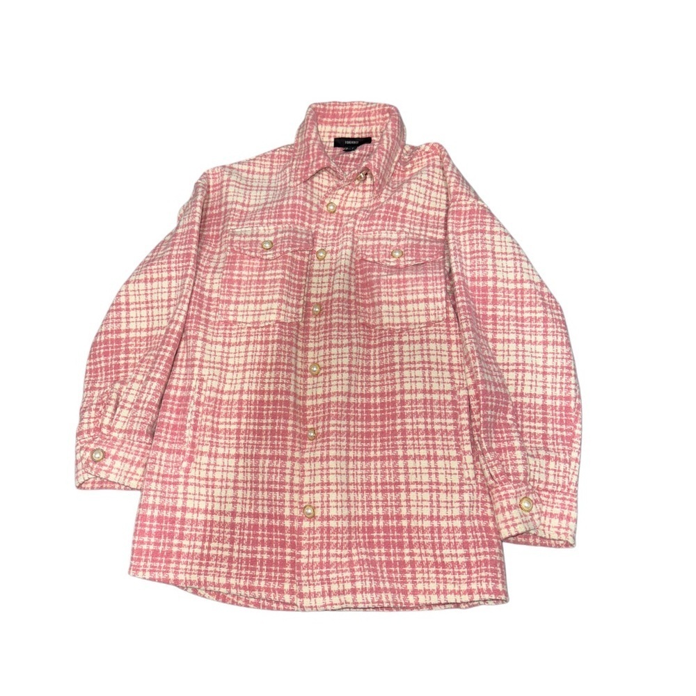 Forever 21 Pink and White Plaid Sacket